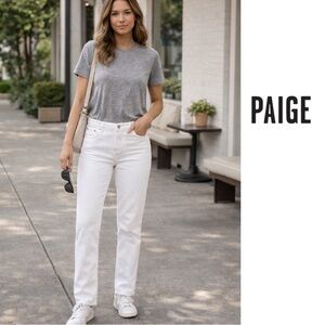 PAIGE Premium Denim 5 Pocket White Mid Rise Straight Leg 29 EUC